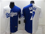 Los Angeles Dodgers #7 Julio Urías Split Royal Blue/White Cool Base Jersey