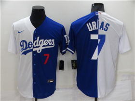 Los Angeles Dodgers #7 Julio Urías Split Royal Blue/White Cool Base Jersey