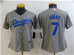 Los Angeles Dodgers #7 Julio Urías Women's Alternate Gray Cool Base Jersey