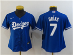 Los Angeles Dodgers #7 Julio Urías Women's Royal Blue Cool Base Jersey
