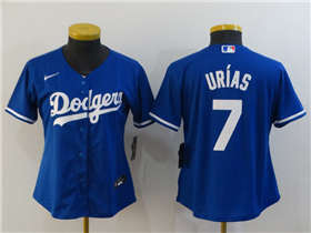 Los Angeles Dodgers #7 Julio Urías Women's Royal Blue Cool Base Jersey