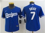 Los Angeles Dodgers #7 Julio Urías Youth Royal Blue Cool Base Jersey 