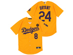 Los Angeles Dodgers #8/24 Kobe Bryant Yellow KB Cool Base Jersey