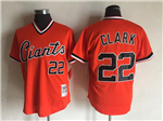 San Francisco Giants #22 Will Clark Throwback Orange Pullover Jersey