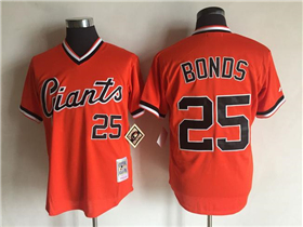 San Francisco Giants #25 Barry Bonds Throwback Orange Pullover Jersey