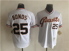 San Francisco Giants #25 Barry Bonds Throwback White Pullover Jersey