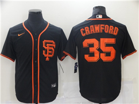 San Francisco Giants #35 Brandon Crawford Black Cool Base Jersey