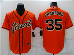 San Francisco Giants #35 Brandon Crawford Orange Cool Base Jersey