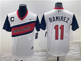 Cleveland Guardians #11 Jose Ramirez White 2021 Little League Classic Cool Base Jersey