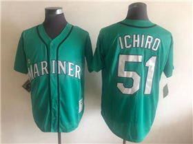 Seattle Mariners #51 Ichiro Suzuki Throwback Green Jersey