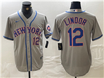 New York Mets #12 Francisco Lindor Gray Limited Jersey