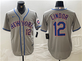 New York Mets #12 Francisco Lindor Gray Limited Jersey