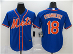 New York Mets #18 Darryl Strawberry Royal/Orange Cool Base Jersey