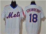 New York Mets #18 Darryl Strawberry White Cooperstown Collection Cool Base Jersey