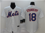 New York Mets #18 Darryl Strawberry White Cool Base Jersey