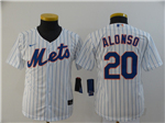 New York Mets #20 Pete Alonso Youth White Cool Base Jersey