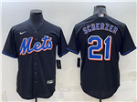 New York Mets #21 Max Scherzer Black Cool Base Jersey