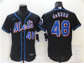 New York Mets #48 Jacob deGrom Black Flex Base Jersey