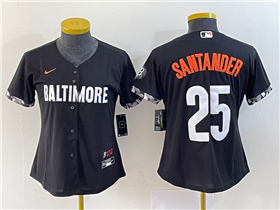 Baltimore Orioles #25 Anthony Santander Women's Black 2023 City Connect Jersey