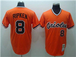 Baltimore Orioles #8 Cal Ripken Jr Throwback Orange Cooperstown Collection Jersey