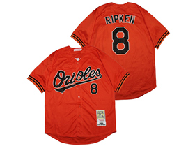 Baltimore Orioles #8 Cal Ripken Jr 1989 Throwback Orange Jersey