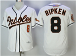 Baltimore Orioles #8 Cal Ripken Jr Throwback White Jersey