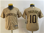 San Diego Padres #10 Jurickson Profar Youth Gray Pinstripe Jersey