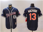 San Diego Padres #13 Manny Machado Throwback Navy Jersey