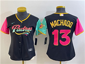 San Diego Padres #13 Manny Machado Women's Black City Connect Cool Base Jersey