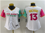 San Diego Padres #13 Manny Machado Women's White 2022 City Connect Jersey