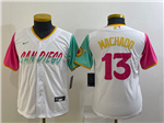 San Diego Padres #13 Manny Machado Youth White 2022 City Connect Jersey