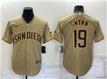 San Diego Padres #19 Tony Gwynn Gray Pinstripe Cool Base Jersey