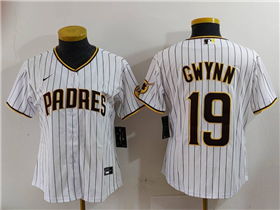 San Diego Padres #19 Tony Gwynn Women's White Jersey