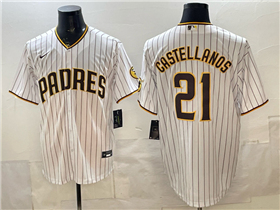 San Diego Padres #21 Nick Castellanos White Pinstripe Limited Jersey