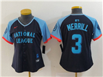 National League #3 Jackson Merrill Women's Navy 2024 MLB All-Star Game Limited Jersey