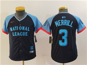 National League #3 Jackson Merrill Youth Navy 2024 MLB All-Star Game Limited Jersey