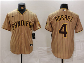 San Diego Padres #4 Luis Arraez Gray Pinstripe Limited Jersey