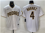 San Diego Padres #4 Luis Arraez White Pinstripe Limited Jersey