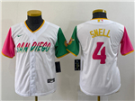 San Diego Padres #4 Blake Snell Youth White 2022 City Connect Jersey
