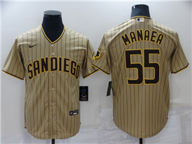 San Diego Padres #55 Sean Manaea Gray Pinstripe Cool Base Jersey