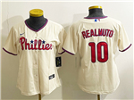 Philadelphia Phillies #10 J.T. Realmuto Women's Cream Jersey