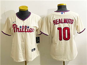 Philadelphia Phillies #10 J.T. Realmuto Women's Cream Jersey