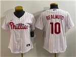 Philadelphia Phillies #10 J.T. Realmuto Women's White Jersey