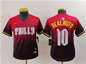 Philadelphia Phillies #10 J.T. Realmuto Youth Red 2024 City Connect Limited Jersey