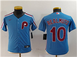 Philadelphia Phillies #10 J.T. Realmuto Youth Light Blue Jersey