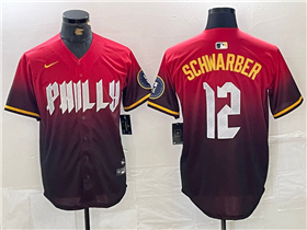 Philadelphia Phillies #12 Kyle Schwarber Red 2024 City Connect Limited Jersey
