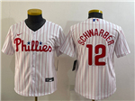 Philadelphia Phillies #12 Kyle Schwarber Youth White Jersey