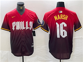Philadelphia Phillies #16 Brandon Marsh Red 2024 City Connect Limited Jersey