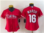 Philadelphia Phillies #16 Brandon Marsh Women's Red Jersey