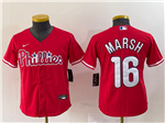 Philadelphia Phillies #16 Brandon Marsh Youth Red Jersey